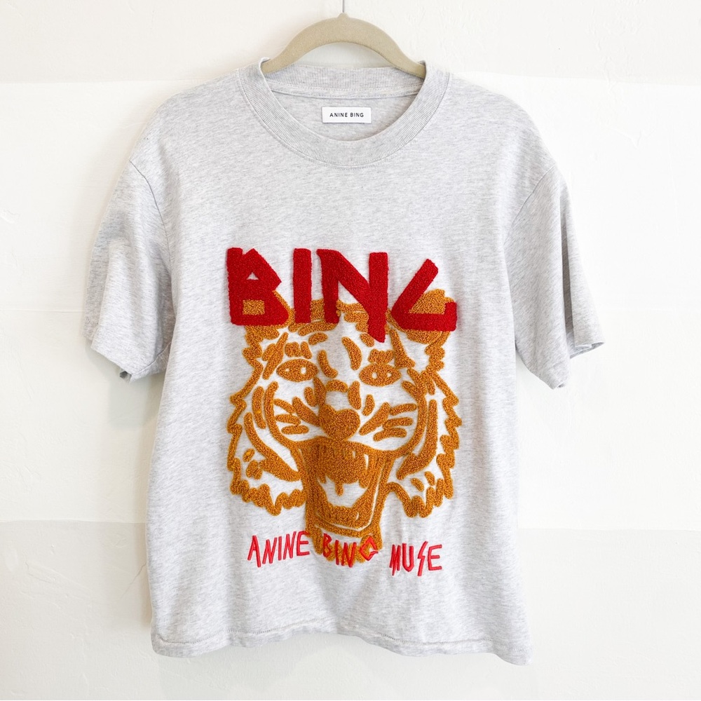 Anine Bing Grey Tiger Tee